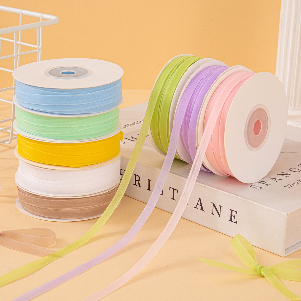 25Yards/Roll 6mm Double-sided  - đánh giá và giá Ribbon Organza Roll