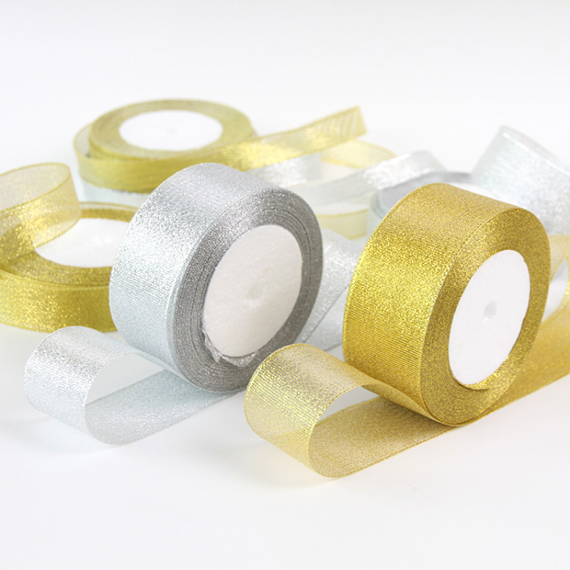 Gold/Silver Organza Onion Ribb - đánh giá và giá Ribbon Organza Roll