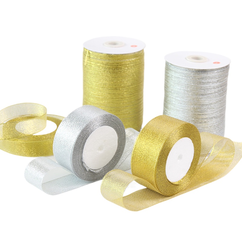 Gold/Silver Organza Onion Ribb - đánh giá và giá Ribbon Organza Roll