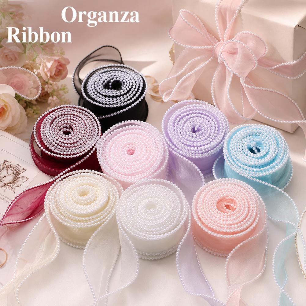 5Yards/Roll 4cm Pearl Fishtail - đánh giá và giá Ribbon Organza Roll