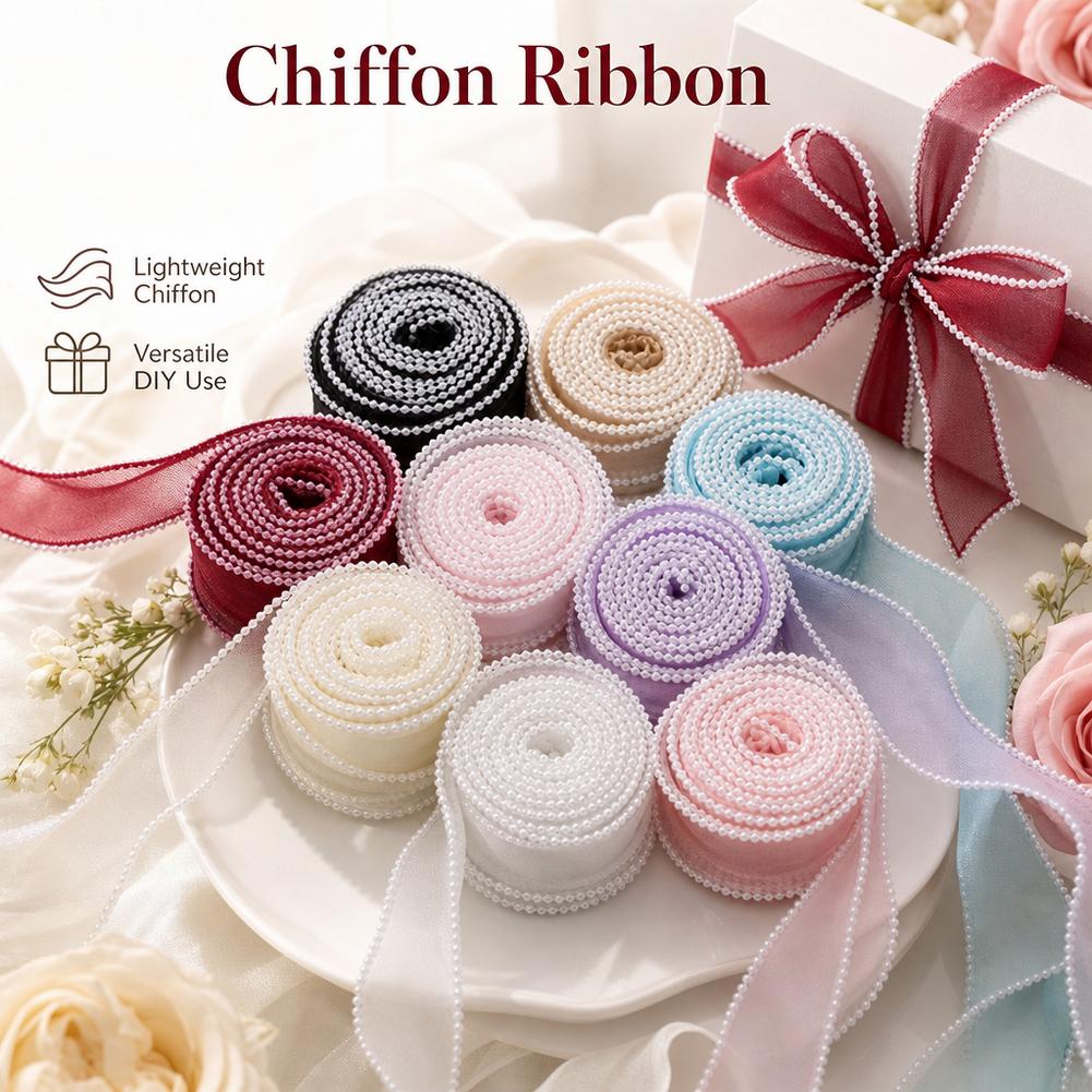 5Yards/Roll 4cm Pearl Fishtail - đánh giá và giá Ribbon Organza Roll