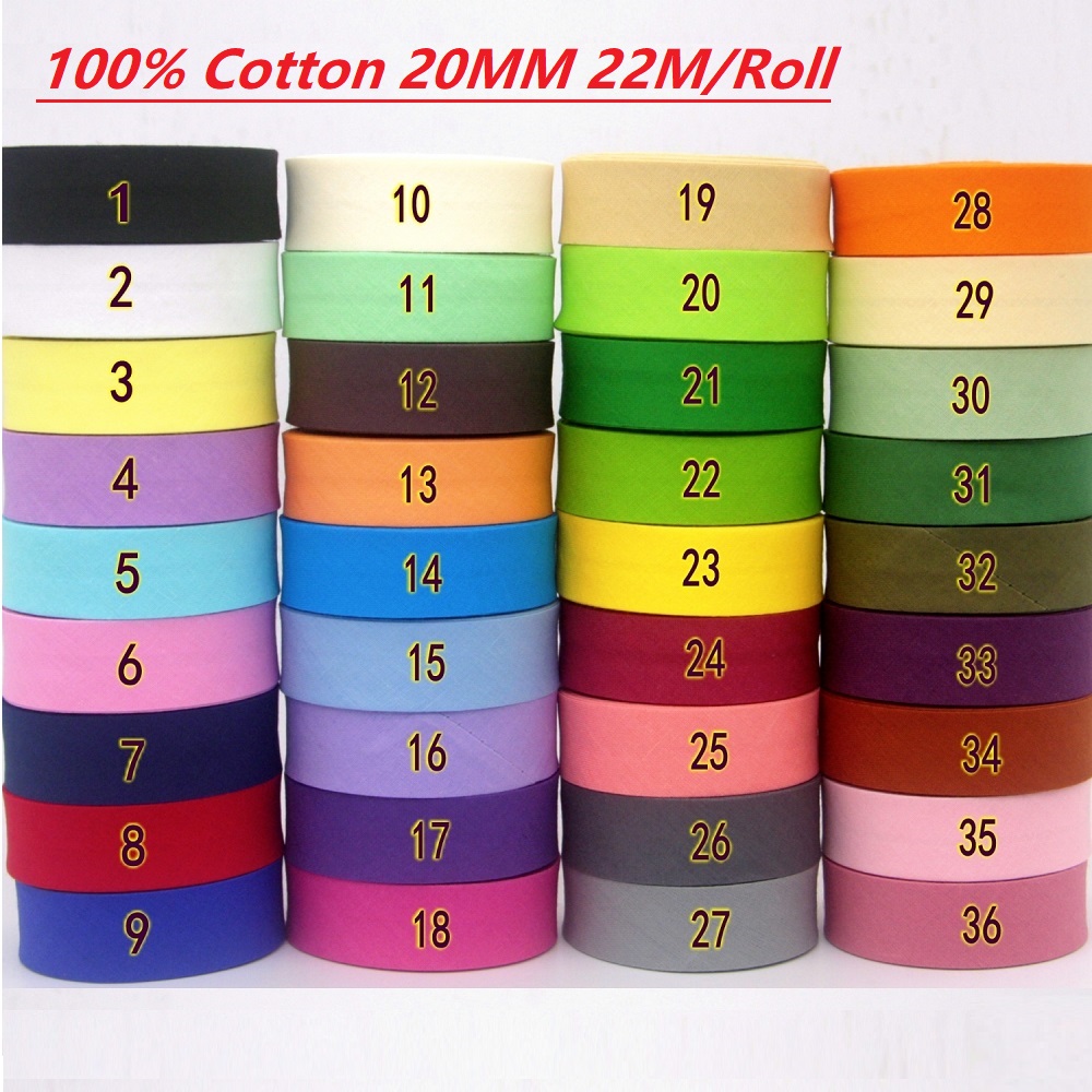 22m/Roll 100% Cotton Bias Tape - đánh giá và giá Ribbon Organza Roll